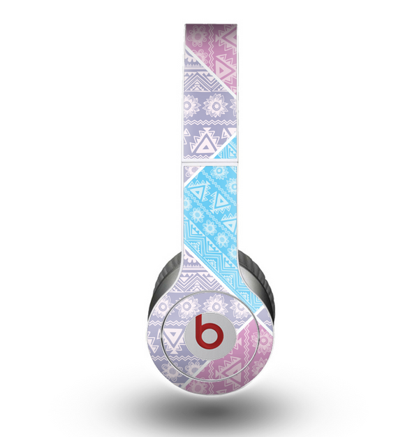 The Squared Pink & Blue Textile Patterns Skin for the Beats by Dre Original Solo-Solo HD Headphones