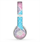 The Squared Pink & Blue Textile Patterns Skin for the Beats by Dre Solo 2 Headphones
