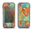 The Squiggly Red & Blue Hearts Over Yellow Apple iPhone 5c LifeProof Nuud Case Skin Set