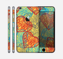The Squiggly Red & Blue Hearts Over Yellow Skin for the Apple iPhone 6 Plus