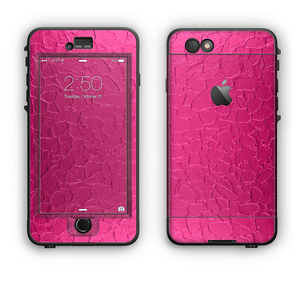 The Stamped Pink Texture Apple iPhone 6 LifeProof Nuud Case Skin Set