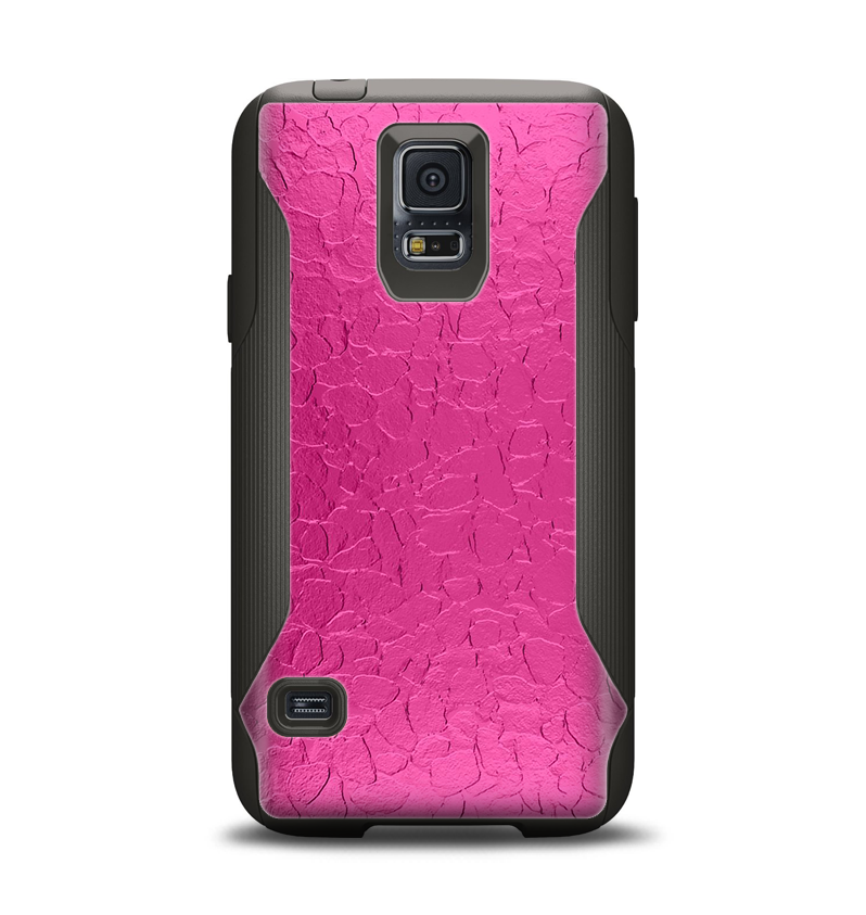 The Stamped Pink Texture Samsung Galaxy S5 Otterbox Commuter Case Skin Set
