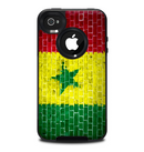 The Starred Green, Red and Yellow Brick Wall Skin for the iPhone 4-4s OtterBox Commuter Case