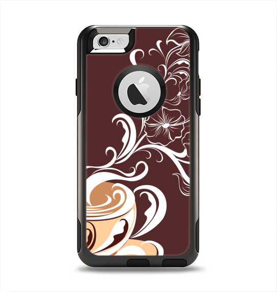 The Steaming Vector Coffee Floral Apple iPhone 6 Otterbox Commuter Case Skin Set