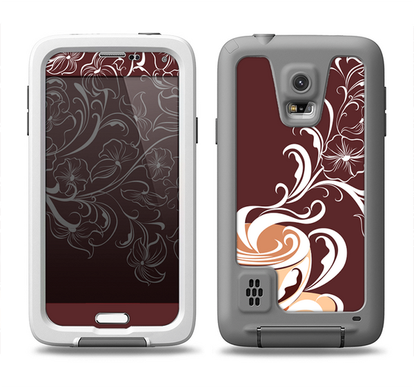 The Steaming Vector Coffee Floral Samsung Galaxy S5 LifeProof Fre Case Skin Set