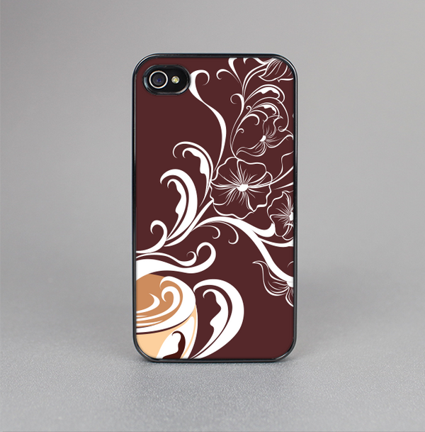 The Steaming Vector Coffee Floral Skin-Sert for the Apple iPhone 4-4s Skin-Sert Case