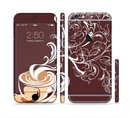The Steaming Vector Coffee Floral Sectioned Skin Series for the Apple iPhone 6s Plus