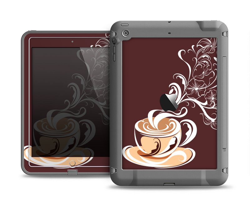 The Steaming Vector Coffee Floral Apple iPad Mini LifeProof Fre Case Skin Set