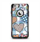 The Stitched Plaid Vector Fabric Hearts Apple iPhone 6 Otterbox Commuter Case Skin Set