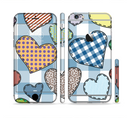The Stitched Plaid Vector Fabric Hearts Sectioned Skin Series for the Apple iPhone 6s Plus