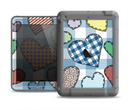 The Stitched Plaid Vector Fabric Hearts Apple iPad Mini LifeProof Fre Case Skin Set
