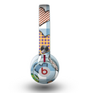 The Stitched Plaid Vector Fabric Hearts Skin for the Beats by Dre Mixr Headphones