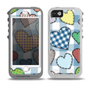 The Stitched Plaid Vector Fabric Hearts Skin for the iPhone 5-5s OtterBox Preserver WaterProof Case