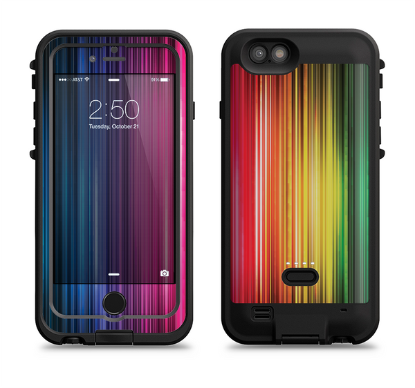 The Straight Abstract Vector Color-Strands Apple iPhone 6/6s LifeProof Fre POWER Case Skin Set