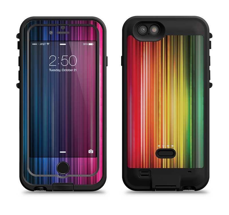 The Straight Abstract Vector Color-Strands Apple iPhone 6/6s LifeProof Fre POWER Case Skin Set