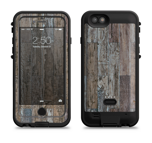 The Straight Aged Wood Planks Apple iPhone 6/6s LifeProof Fre POWER Case Skin Set