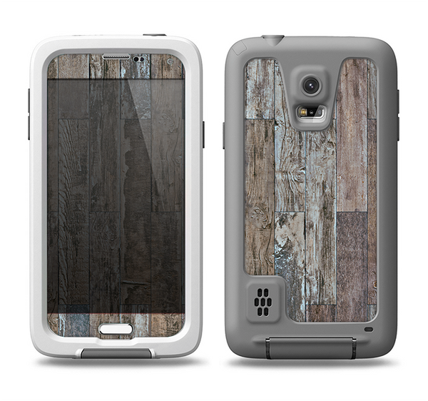 The Straight Aged Wood Planks Samsung Galaxy S5 LifeProof Fre Case Skin Set