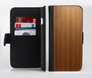 The Straight WoodGrain Ink-Fuzed Leather Folding Wallet Credit-Card Case for the Apple iPhone 6/6s, 6/6s Plus, 5/5s and 5c