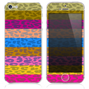 The Striped Cheetah Neon Print Skin for the iPhone 3, 4-4s, 5-5s or 5c