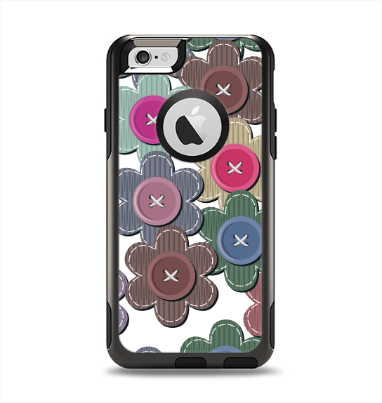 The Striped Vector Flower Buttons Apple iPhone 6 Otterbox Commuter Case Skin Set