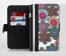 The Striped Vector Flower Buttons Ink-Fuzed Leather Folding Wallet Credit-Card Case for the Apple iPhone 6/6s, 6/6s Plus, 5/5s and 5c