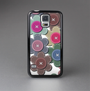 The Striped Vector Flower Buttons Skin-Sert Case for the Samsung Galaxy S5
