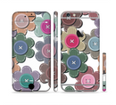 The Striped Vector Flower Buttons Sectioned Skin Series for the Apple iPhone 6