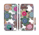 The Striped Vector Flower Buttons Sectioned Skin Series for the Apple iPhone 6s Plus