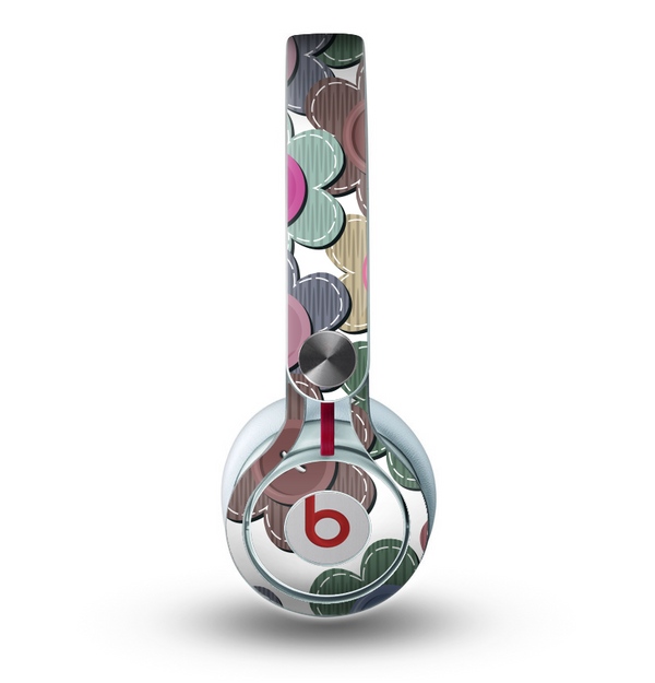 The Striped Vector Flower Buttons Skin for the Beats by Dre Mixr Headphones