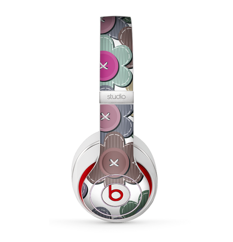 The Striped Vector Flower Buttons Skin for the Beats by Dre Studio (2013+ Version) Headphones