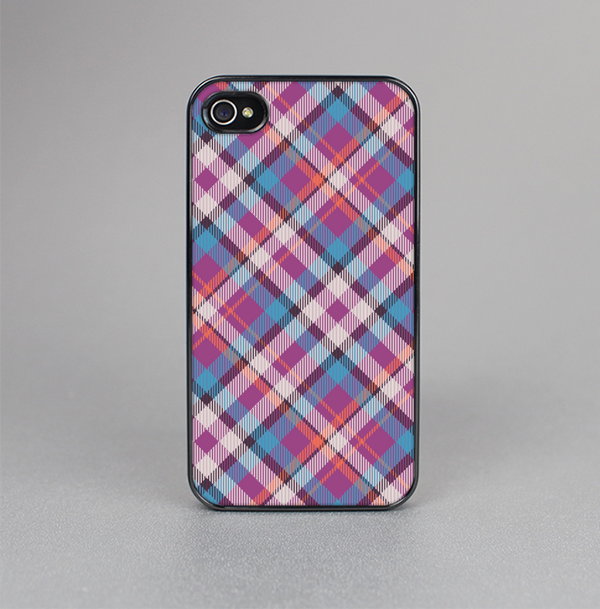 The Striped Vintage Pink & Blue Plaid Skin-Sert for the Apple iPhone 4-4s Skin-Sert Case