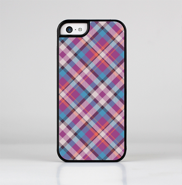 The Striped Vintage Pink & Blue Plaid Skin-Sert for the Apple iPhone 5c Skin-Sert Case