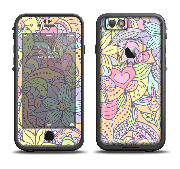 The Subtle Abstract Flower Pattern Apple iPhone 6 LifeProof Fre Case Skin Set