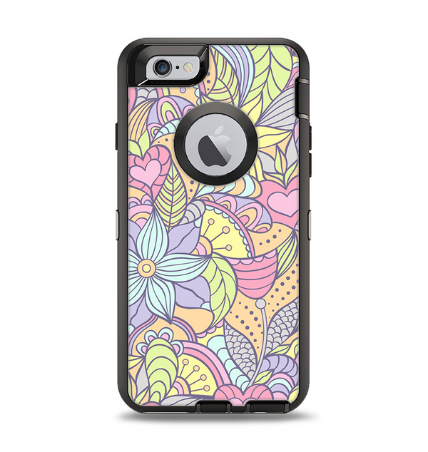 The Subtle Abstract Flower Pattern Apple iPhone 6 Otterbox Defender Case Skin Set