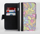 The Subtle Abstract Flower Pattern Ink-Fuzed Leather Folding Wallet Credit-Card Case for the Apple iPhone 6/6s, 6/6s Plus, 5/5s and 5c