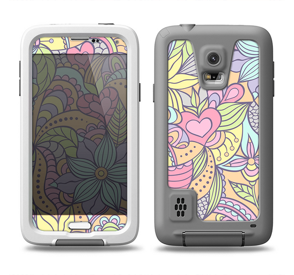 The Subtle Abstract Flower Pattern Samsung Galaxy S5 LifeProof Fre Case Skin Set
