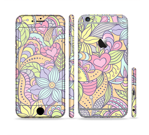 The Subtle Abstract Flower Pattern Sectioned Skin Series for the Apple iPhone 6s
