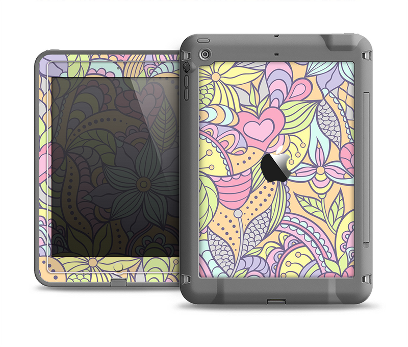 The Subtle Abstract Flower Pattern Apple iPad Mini LifeProof Fre Case Skin Set