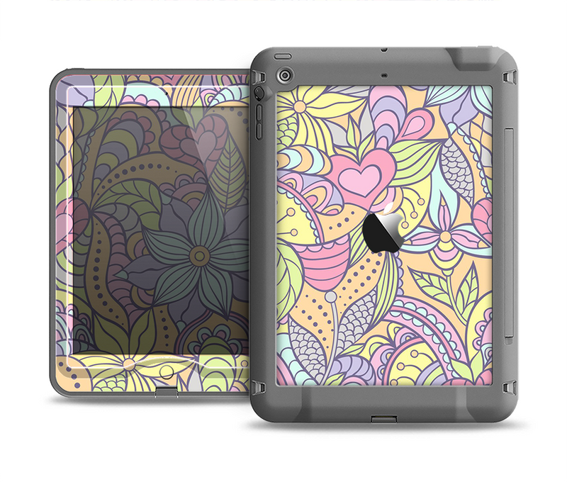 The Subtle Abstract Flower Pattern Apple iPad Air LifeProof Nuud Case Skin Set