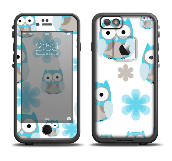 The Subtle Blue Cartoon Owls Apple iPhone 6 LifeProof Fre Case Skin Set