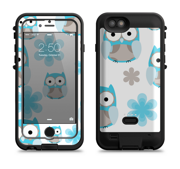 The Subtle Blue Cartoon Owls Apple iPhone 6/6s LifeProof Fre POWER Case Skin Set