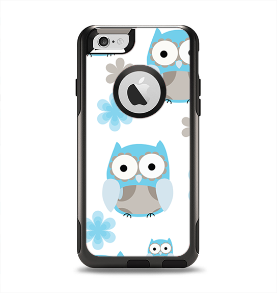 The Subtle Blue Cartoon Owls Apple iPhone 6 Otterbox Commuter Case Skin Set