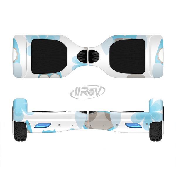 The Subtle Blue Cartoon Owls Full-Body Skin Set for the Smart Drifting SuperCharged iiRov HoverBoard