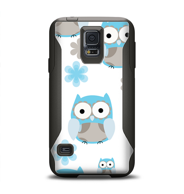 The Subtle Blue Cartoon Owls Samsung Galaxy S5 Otterbox Commuter Case Skin Set