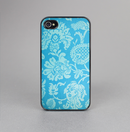 The Subtle Blue Floral Lace Pattern Skin-Sert for the Apple iPhone 4-4s Skin-Sert Case