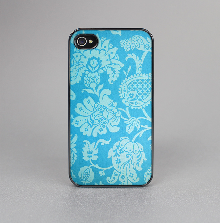 The Subtle Blue Floral Lace Pattern Skin-Sert for the Apple iPhone 4-4s Skin-Sert Case