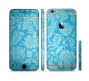 The Subtle Blue Floral Lace Pattern Sectioned Skin Series for the Apple iPhone 6s Plus