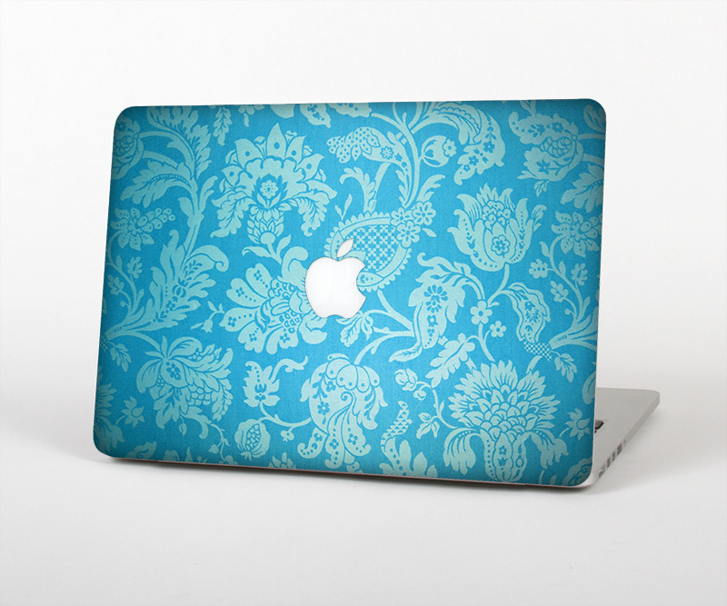 The Subtle Blue Floral Lace Pattern Skin Set for the Apple MacBook Pro ...