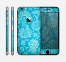 The Subtle Blue Floral Lace Pattern Skin for the Apple iPhone 6