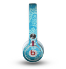 The Subtle Blue Floral Lace Pattern Skin for the Beats by Dre Mixr Headphones